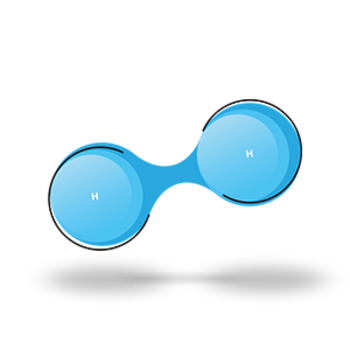 Zwei blaue Kugeln mit dem Buchstaben "H" sind durch eine kurze Verbindungslinie verbunden und schweben vor einem weißen Hintergrund.