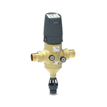 Ein Rückspülfilter mit Anzeige oben und mehreren Anschlussventilen.