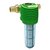 Ein grüner Feinwasserfilter mit Messinganschluss.
